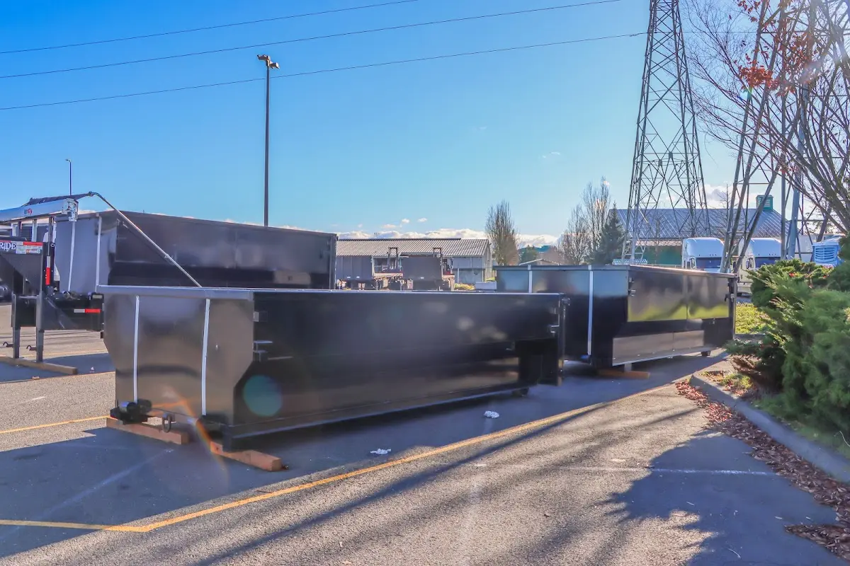 Roll-off dumpster ready for waste disposal at job site for Roll Off Dumpster Rental in Westtown
